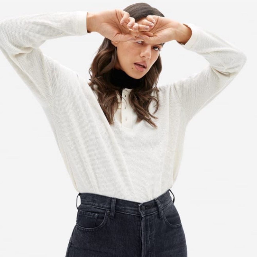 NWOT Everlane The Organic Cotton Waffle Henley